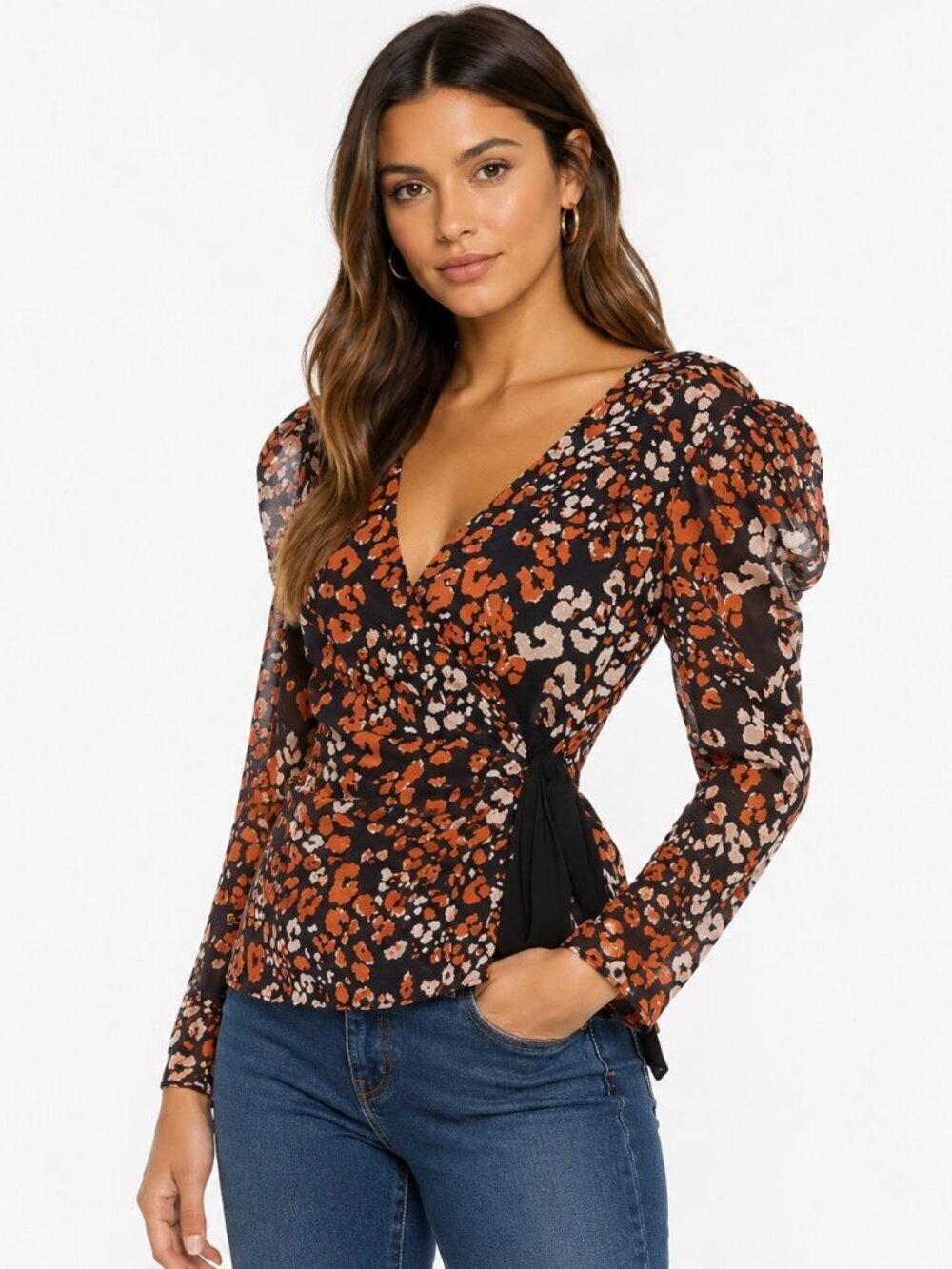 Revolve Astr Leopard Print Lissa  Top Sz Small